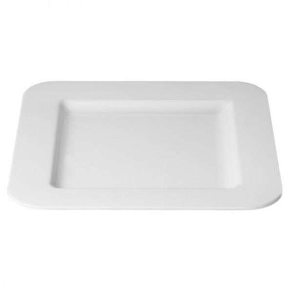 Melamine Rounded Square Platter (40Cm X 40Cm) - White