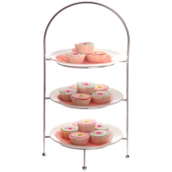 1661-1 3 Tier Cake Stand - Chrome