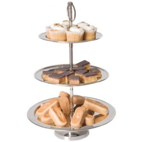 1669-1 3 Tier Cake Stand - Nickel