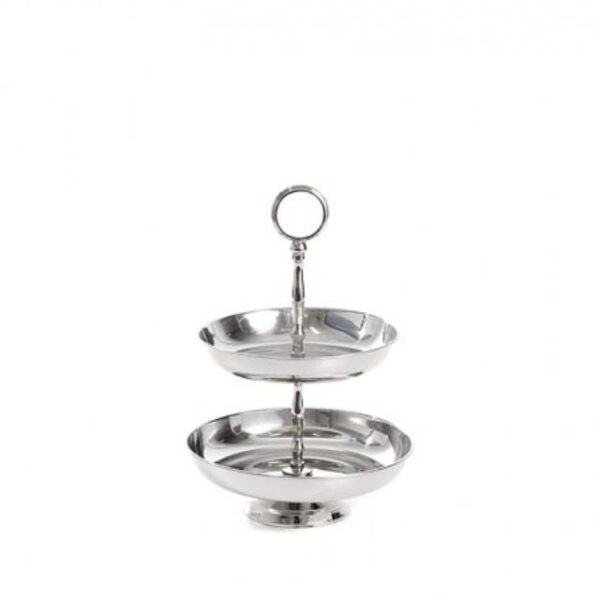 2 Tier Cake Stand - Nickel