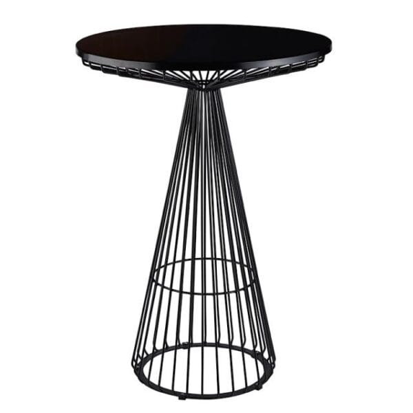 2141-1 Wire Worx Round High Bar Table - Black