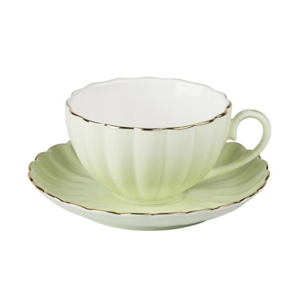 Vintage Cup And Saucer - Green