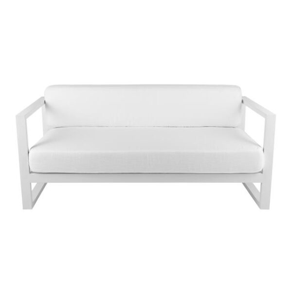 2522-1 Cube Modular 2 Seater Sofa Lounge - White With White Cushions