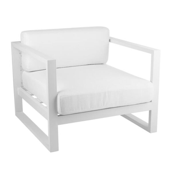 2524-1 Cube Modular Armchair - White With White Cushions