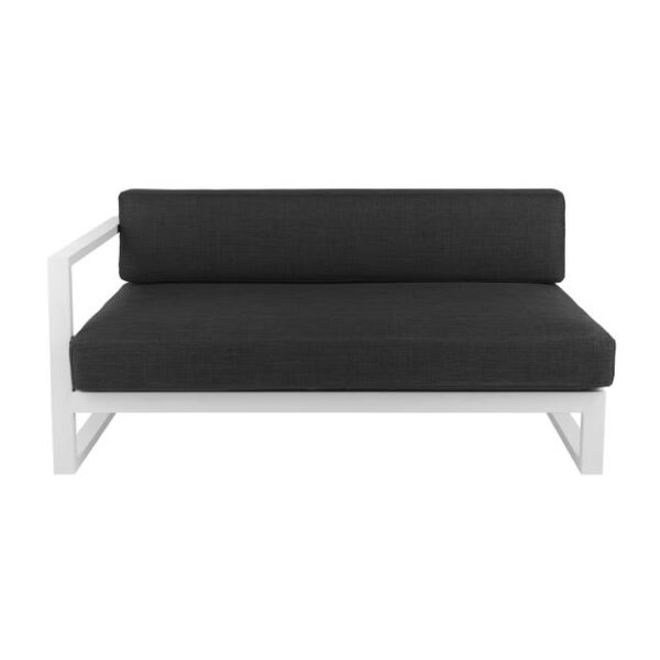 2527-1 Cube Modular Lhs Sofa Lounge - White With Charcoal Cushions