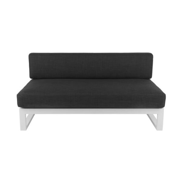 2529-2 Cube Modular Mid Sofa Lounge - White With Charcoal Cushions