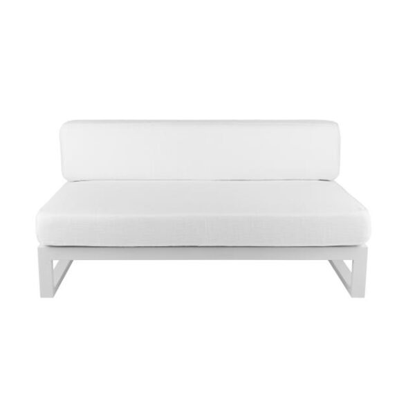 2530-1 Cube Modular Mid Sofa Lounge - White With White Cushions
