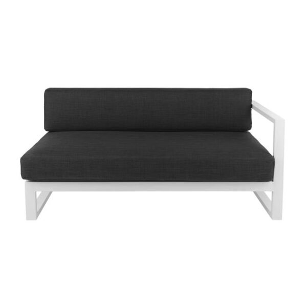 2531-1 Cube Modular Rhs Sofa Lounge - White With Charcoal Cushions
