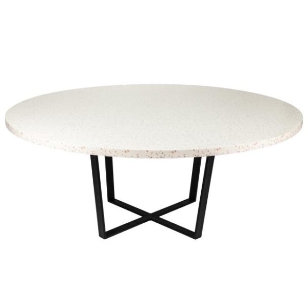 Stone Round Dining Table - With Cross Leg Base