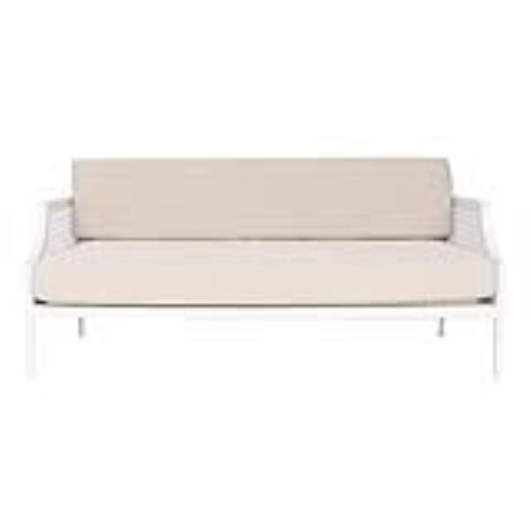 5715-2 Marseille Mesh 2.5 Seater Sofa Lounge - White With Natural Cushions