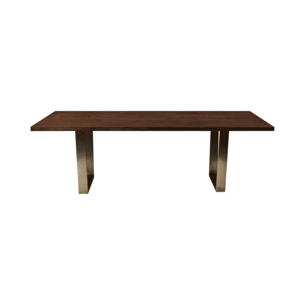 Banquet Rectangular Dining Table - Wide Edge With Brass Legs