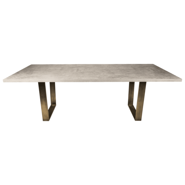 Concrete Rectangular Dining Table - With Brass Legs