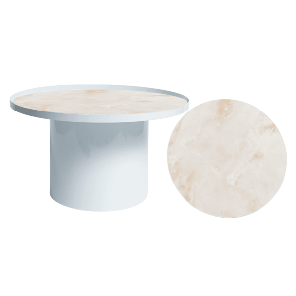 Cylinder-Coffee-Table-White-and-Cream-Marble-Insert-9239p Cylinder Coffee Table - White And Cream Marble Insert