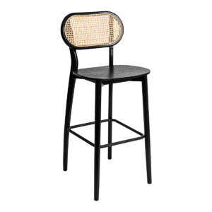 Rattan Black Bar Stool
