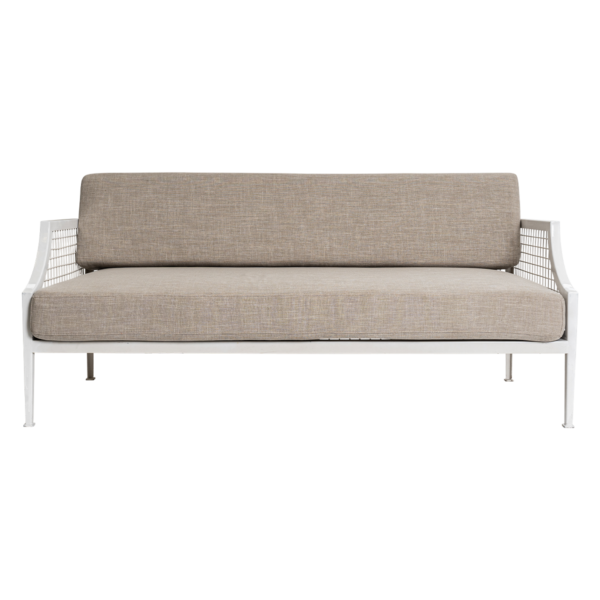 Marseille Mesh 2.5 Seater Sofa Lounge - White With Belgian Cushions
