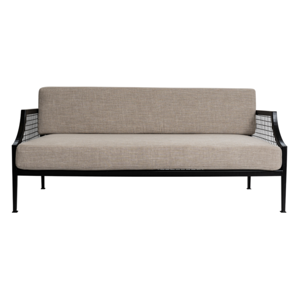 Marseille Mesh 2.5 Seater Sofa Lounge - Black With Belgian Cushions