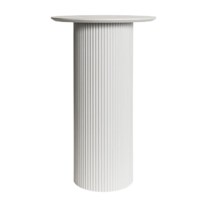 Bamboo Ribbed High Bar Table - Matte White