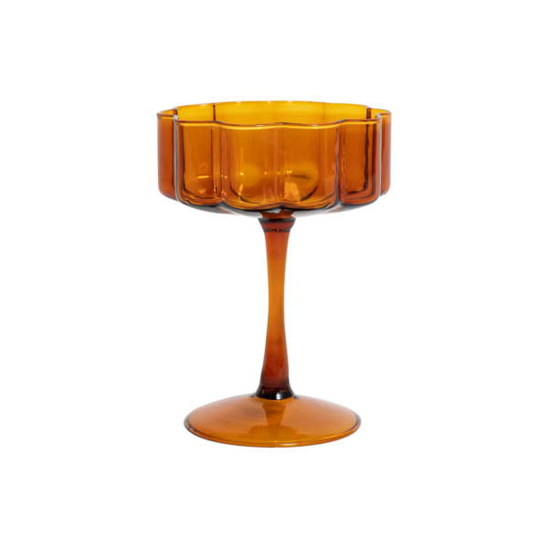 HS-June-6 Wave Champagne Saucer - Amber