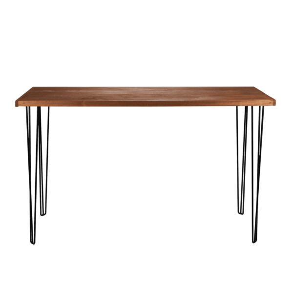 Hairpin High Bench Bar Table - Natural With Black Legs