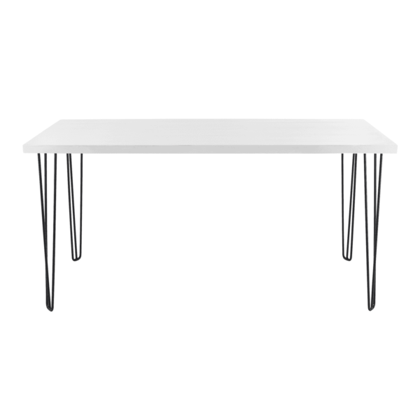 Hairpin High Bench Bar Table - White With Black Legs