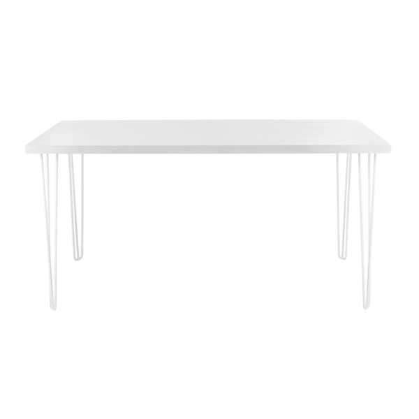 Hairpin High Bench Bar Table - White With White Legs
