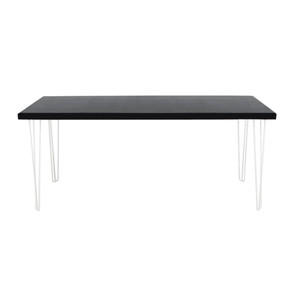 Hairpin Rectangular Occasional Table - Black With White Legs