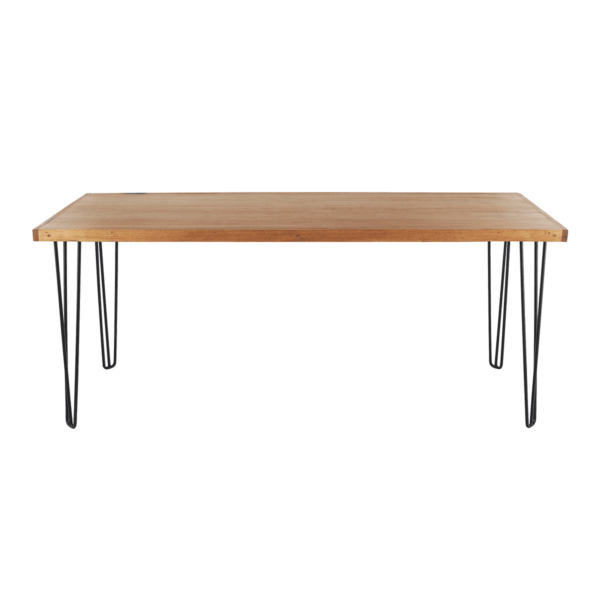 Hairpin Rectangular Occasional Table - Natural With Black Legs