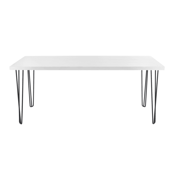 Hairpin Rectangular Occasional Table - White With Black Legs