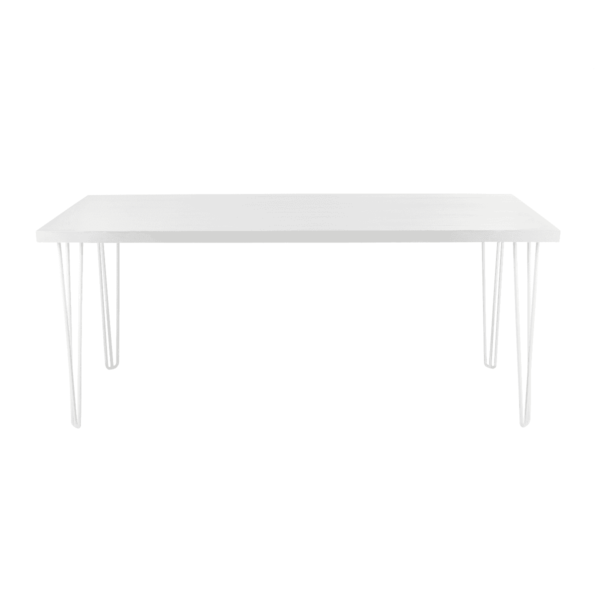 Hairpin Rectangular Occasional Table - White With White Legs