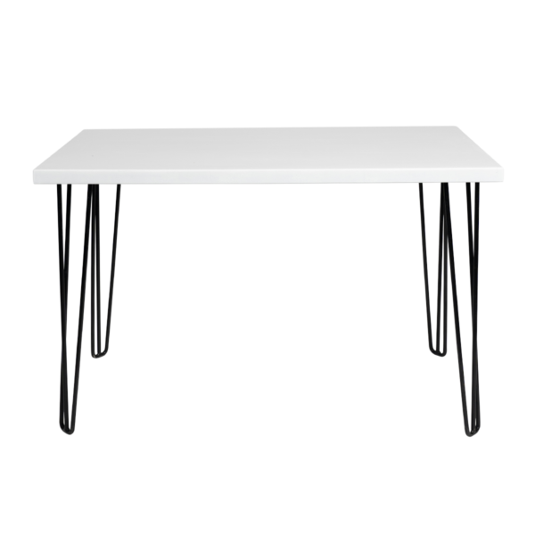 Hairpin Signing Table – White with Black Legs Hairpin Signing Table Top - White With Black Legs