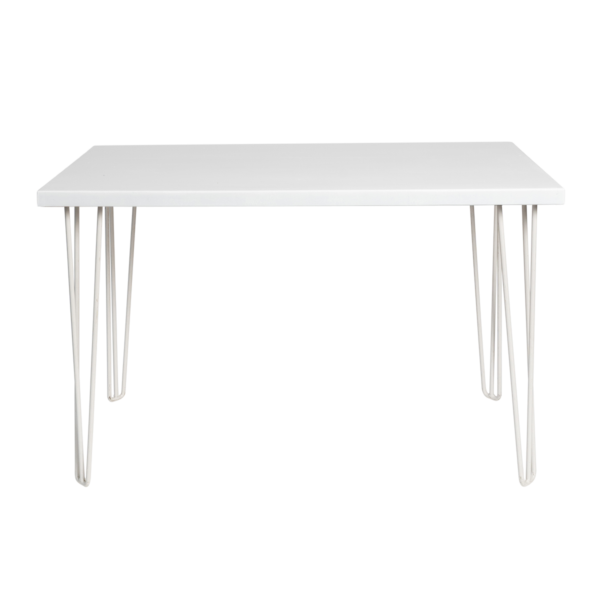 Hairpin Signing Table – White with White Legs Hairpin Signing Table Top - White With White Legs