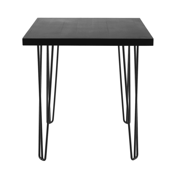 Hairpin-Square-Cafe-Table-Black-with-Black-Legs-9017p Hairpin Square Café Table - Black With Black Legs