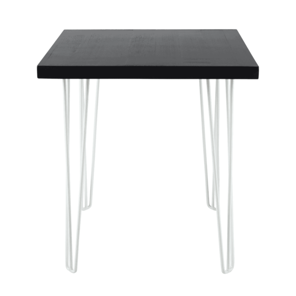 Hairpin-Square-Cafe-Table-Black-with-White-Legs-9257p Hairpin Square Café Table - Black With White Legs