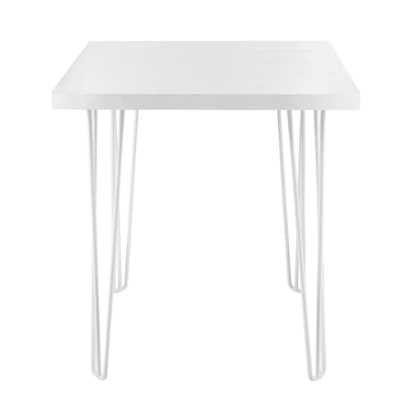 Hairpin Square Café Table - White With White Legs