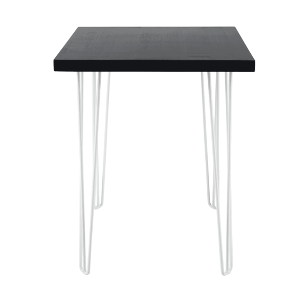 Hairpin Square High Bar Table - Black With White Legs