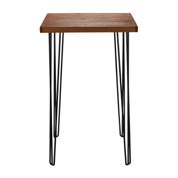 Hairpin Square High Bar Table - Natural With Black Legs