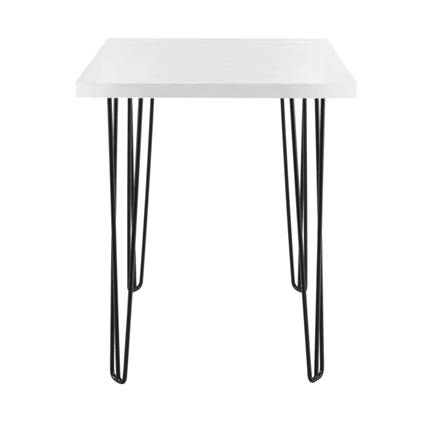 Hairpin Square High Bar Table - White With Black Legs