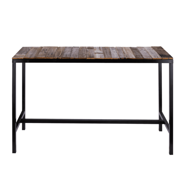 High Bench Bar Table  - Black With Rustic Insert