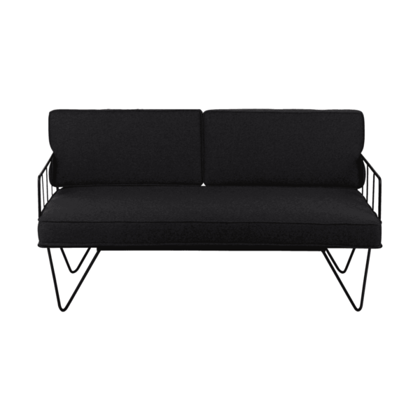 Linear-Wire-2-Seater-Sofa-Lounge-Black-with-Charcoal-Cush-9031p Linear Wire 2 Seater Sofa Lounge - Black With Charcoal Cushions
