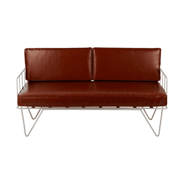 Linear-Wire-2-Seater-Sofa-Lounge-White-with-Tan-Leather-C-9058p Linear Wire 2 Seater Sofa Lounge - White With Tan Leather Cushions