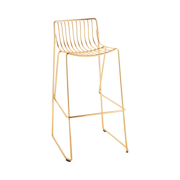 Linear Wire Bar Stool - Gold