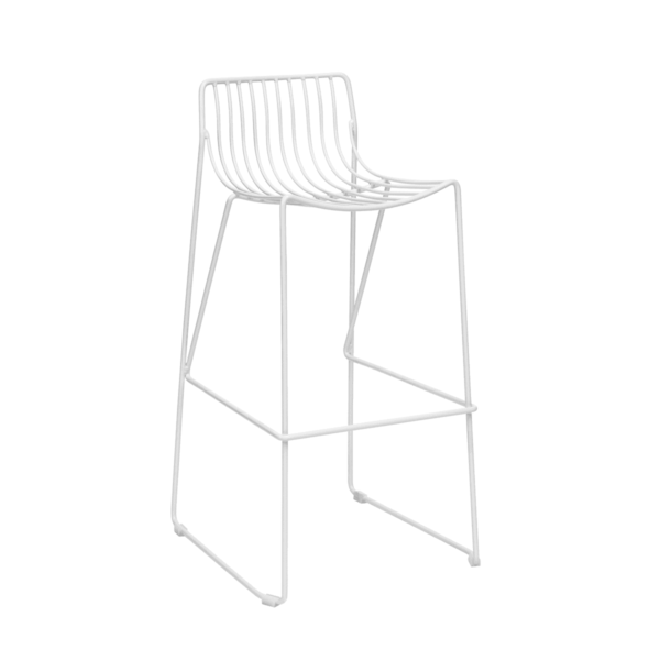 Linear Wire Bar Stool - White