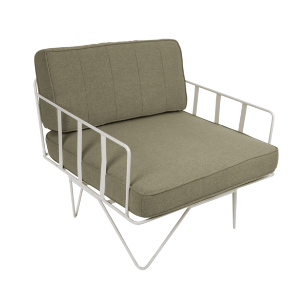 Linear-Wire-Single-Seater-Chair-White-with-Sage-Green-Cush-9089p Linear Wire Single Seater Chair - White With Sage Green Cushions
