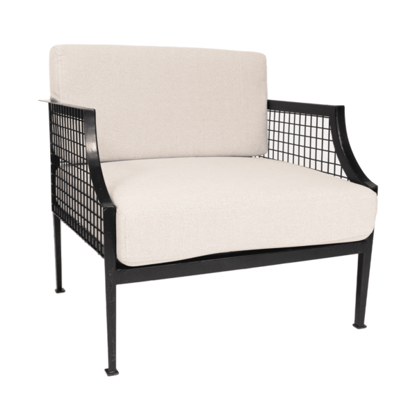 Marseille-Mesh-Single-Seater-Chair-Black-with-Natural-Cush-9110p Marseille Mesh Single Seater Chair - Black With Natural Cushions