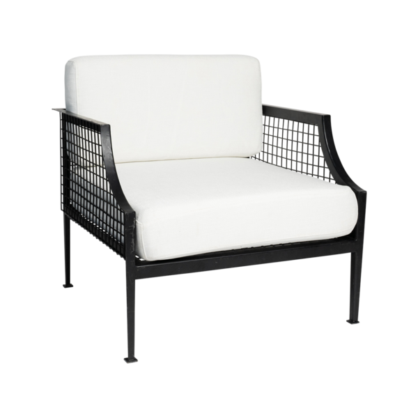 Marseille Mesh Single Seater Chair – Black with White Cush 9123p Merseille Mesh Single Seater Chair- Black With White
