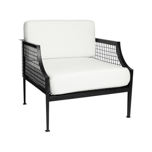 Marseille-Mesh-Single-Seater-Chair-Black-with-White-Cush-9123p Marseille Mesh Single Seater Chair - Black With Belgian Cushions
