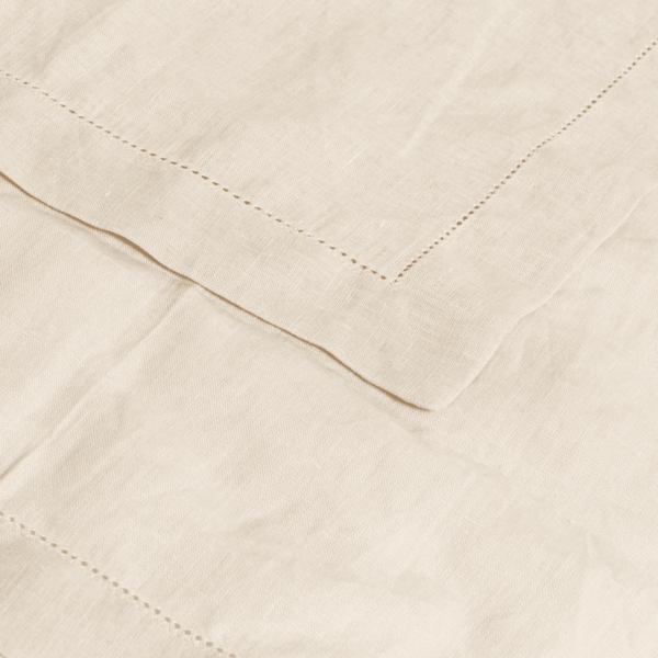 Premium Linen Serviette - Oatmeal (Hemstitch)