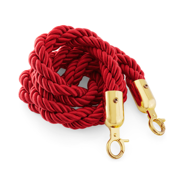 Rope - Red Twist - Gold Clasp