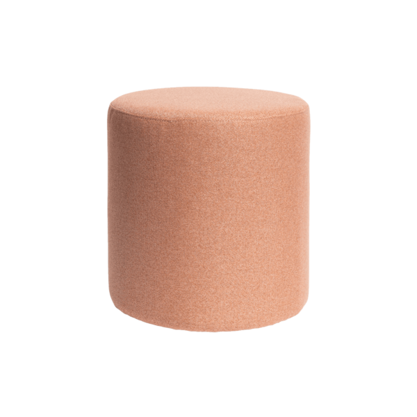 Round Ottoman - Peach Linen