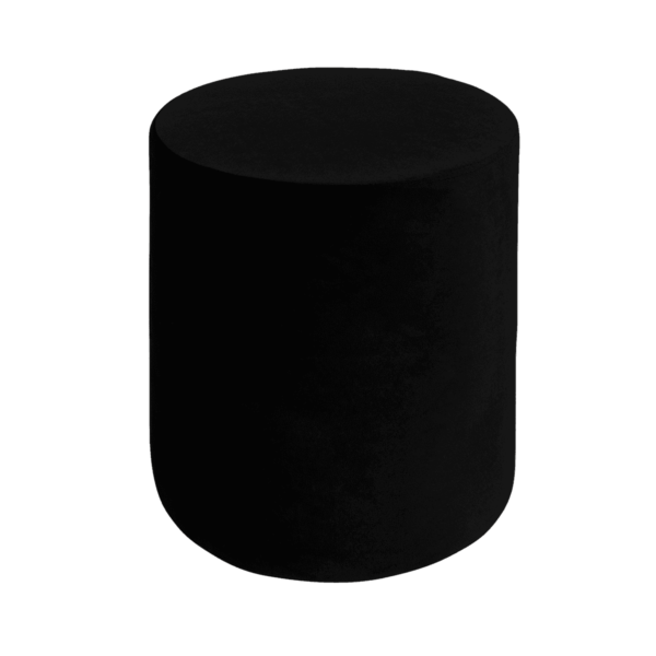 Round-Velvet-Ottoman-Black-9368 Round Velvet Ottoman - Black